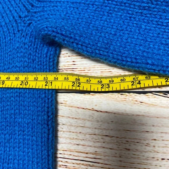 Blue Patterned Women's Crew Neck Sweater - Picture 5 of 7